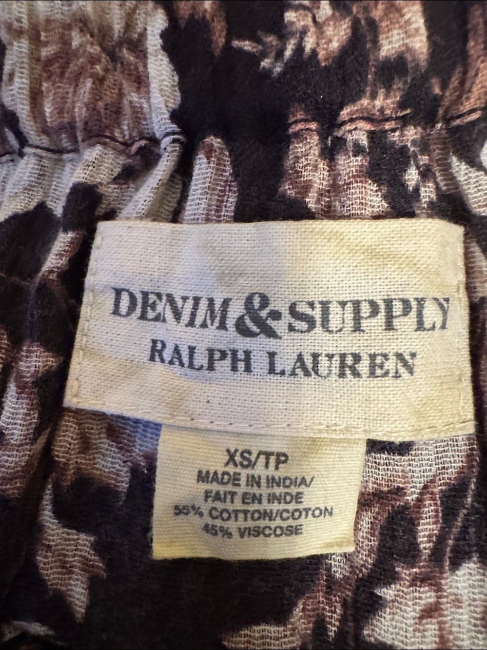 Denim & Supply Ralph Lauren Black Maxi Skirt with Blush Floral Motif - Picture 4 of 4